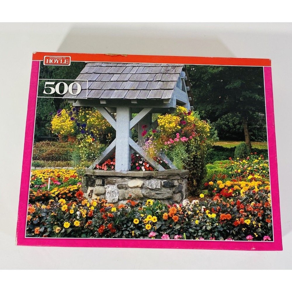 Hoyle Jigsaw Puzzle Wishing Well Flowers Nature 500 Pcs Complete Blooms Spring